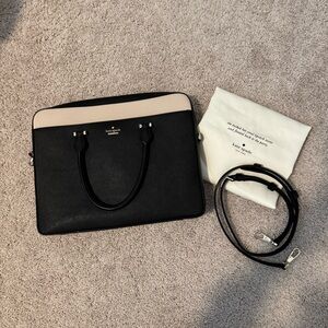 Kate Spade Black and Cream Computer Bag